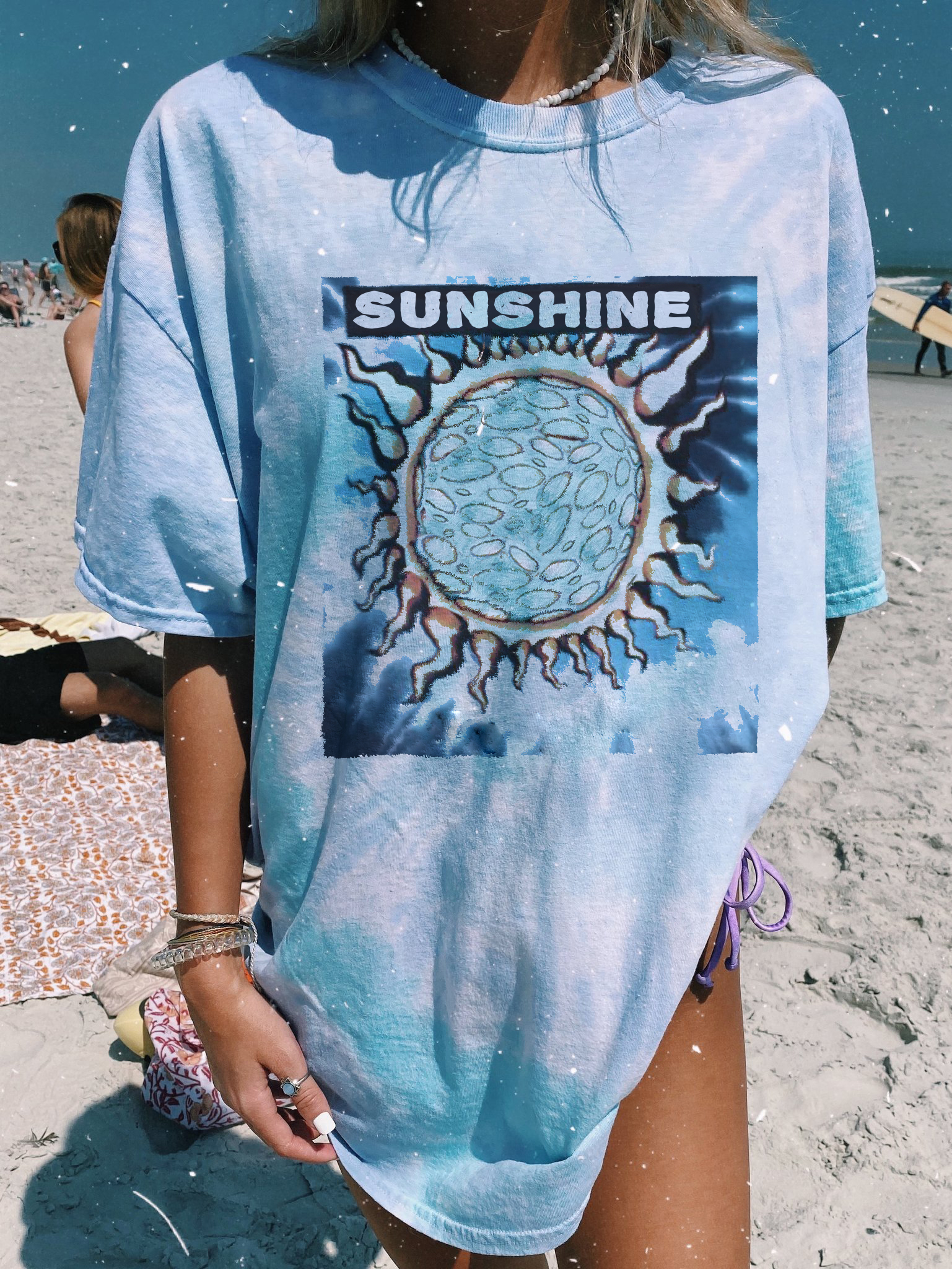 Graffiti letter printed short sleeved T-shirt loose and trendy on the street HF2306-01-02