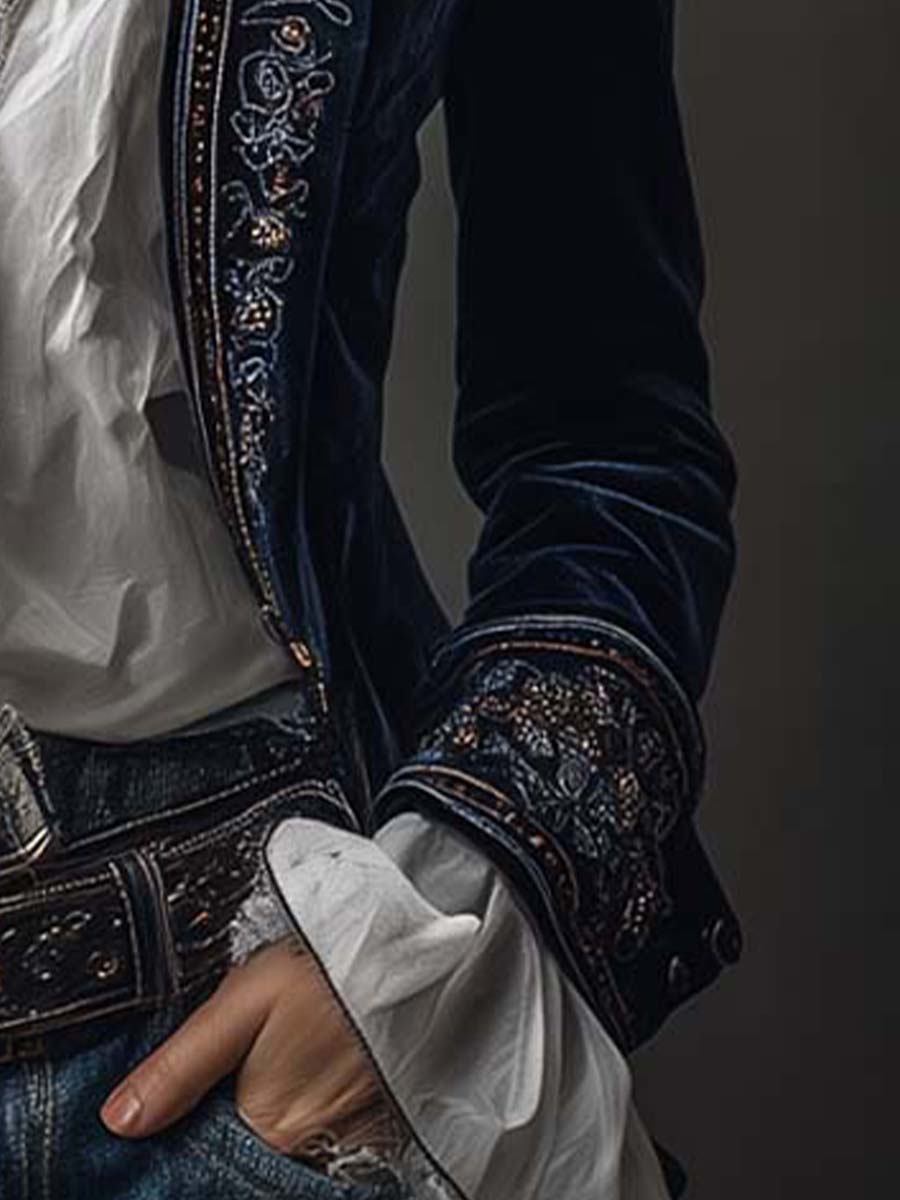 Vintage Velvet Embroidered Jacket