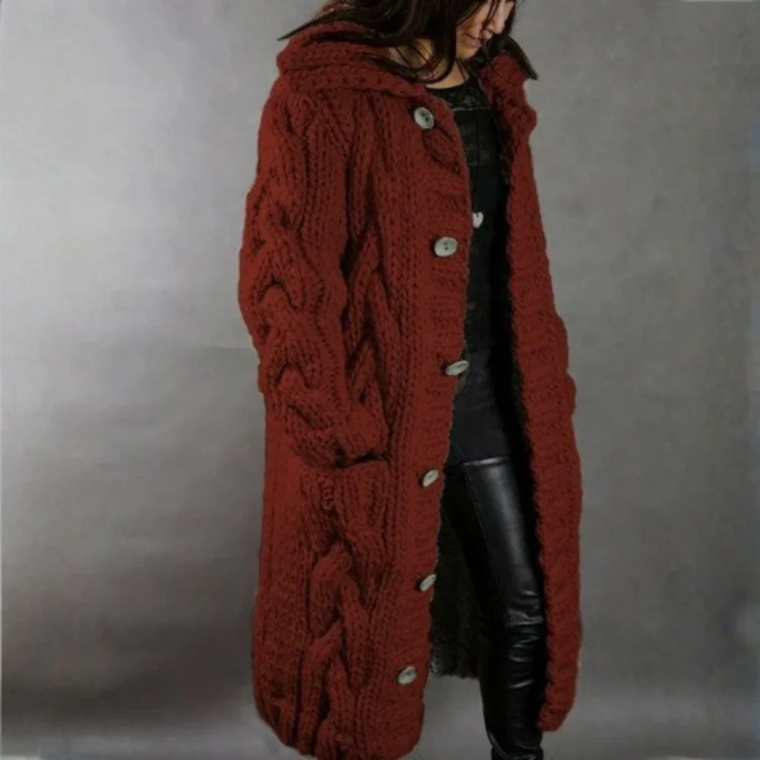 Elegant Cosy Coat With Tummy Coverage