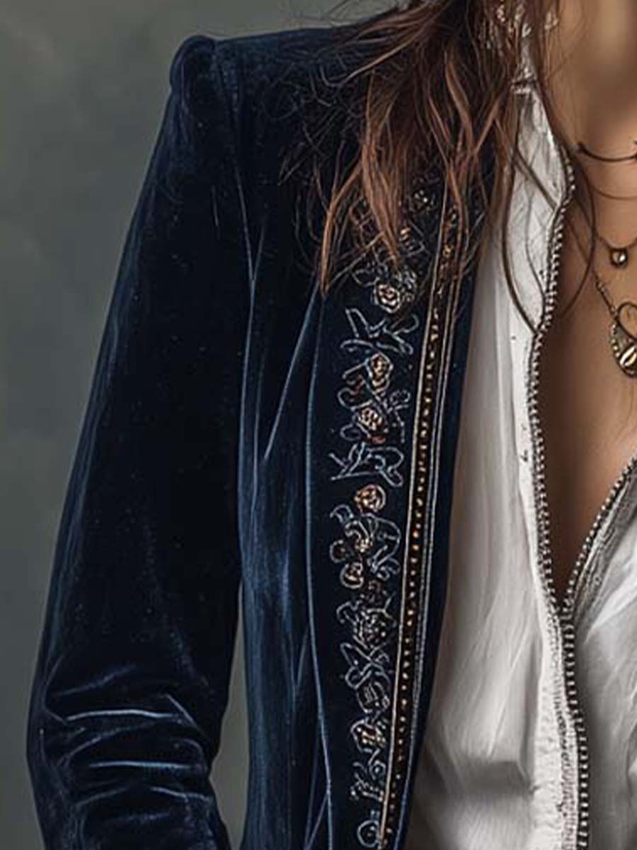 Vintage Velvet Embroidered Jacket