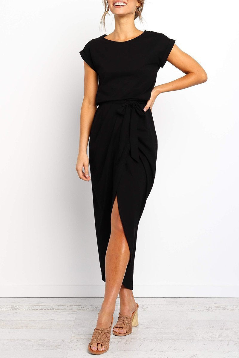 Maelis | Casual Tie-Waist Midi Dress