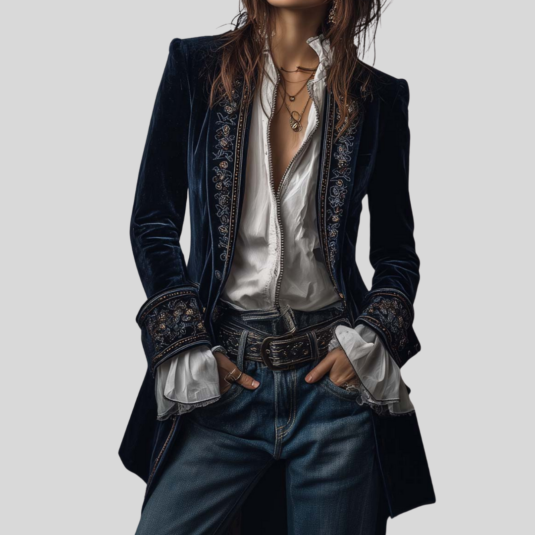 Vintage Velvet Embroidered Jacket