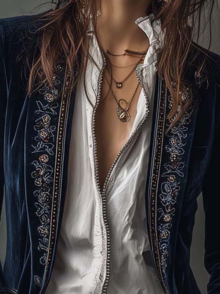 Vintage Velvet Embroidered Jacket